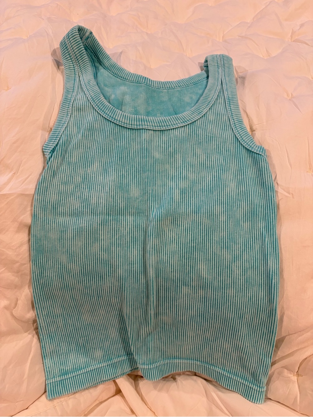 Zenana Women’s Stone Washed Ribbed Seamless Tank Green L/XL NWOT
